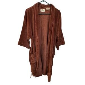 Men’s VTG Robe Large Brown Custom Design Pajamas Shower Spa Breakfast In Bed